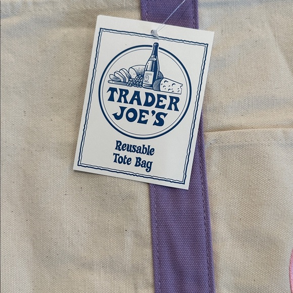 NWT Limited Edition Trader Joe’s Lavender Tote - Picture 2 of 3